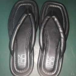 New Womens No Boundries Black Sandals Sz7