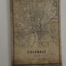 Columbus Map Canvas Art