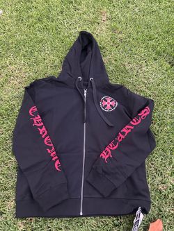 Chrome hearts men’s black red Hollywood hoodie