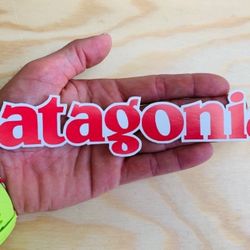 Patagonia Sticker fly Fishing Adventure Hike Camp Mountains Decal