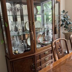 2 Piece Solid Burl Wood, Thomasville China Cabinet