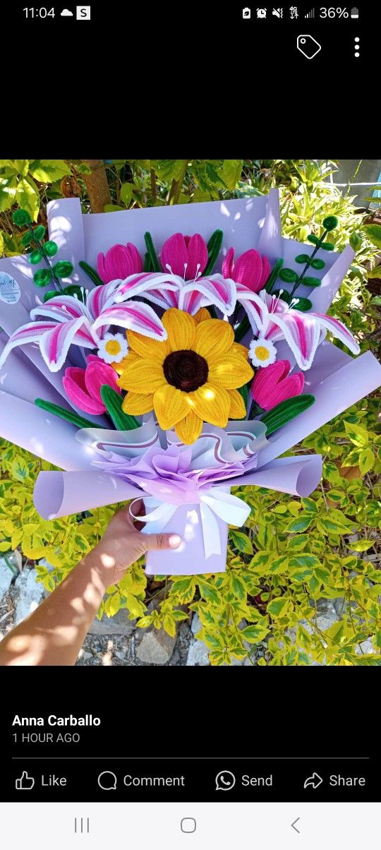 Eternal Flowers, Made Out Of Pipe Cleaner Hand Crafted