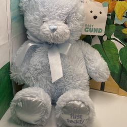 NWT Baby Gund Blue Teddy Bear