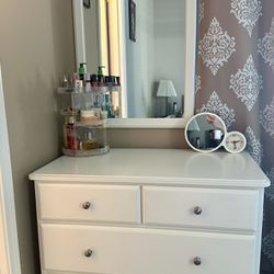White Dresser Plus Mirror 