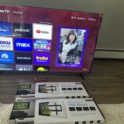 55” Smart Tv & 2 Wall mounts