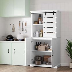 Tall Kitchen Pantry, Farmhouse Storage Cabinet .