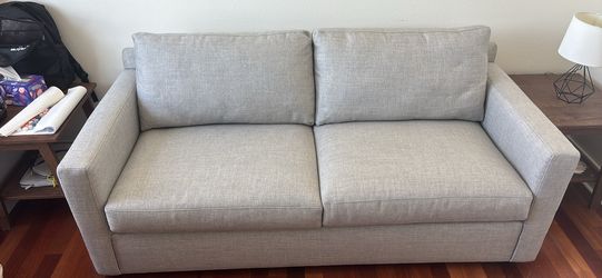 Crate & Barrel Light Grey Pull Out Couch 
