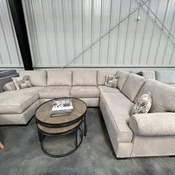 Giant Beige Sectional w/ chaise