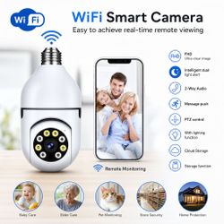 This WiFi Smart Bulb Camera installs in any standard light socket and gives you 360° HD video, motion alerts, night vision, and two‑way audio right fr