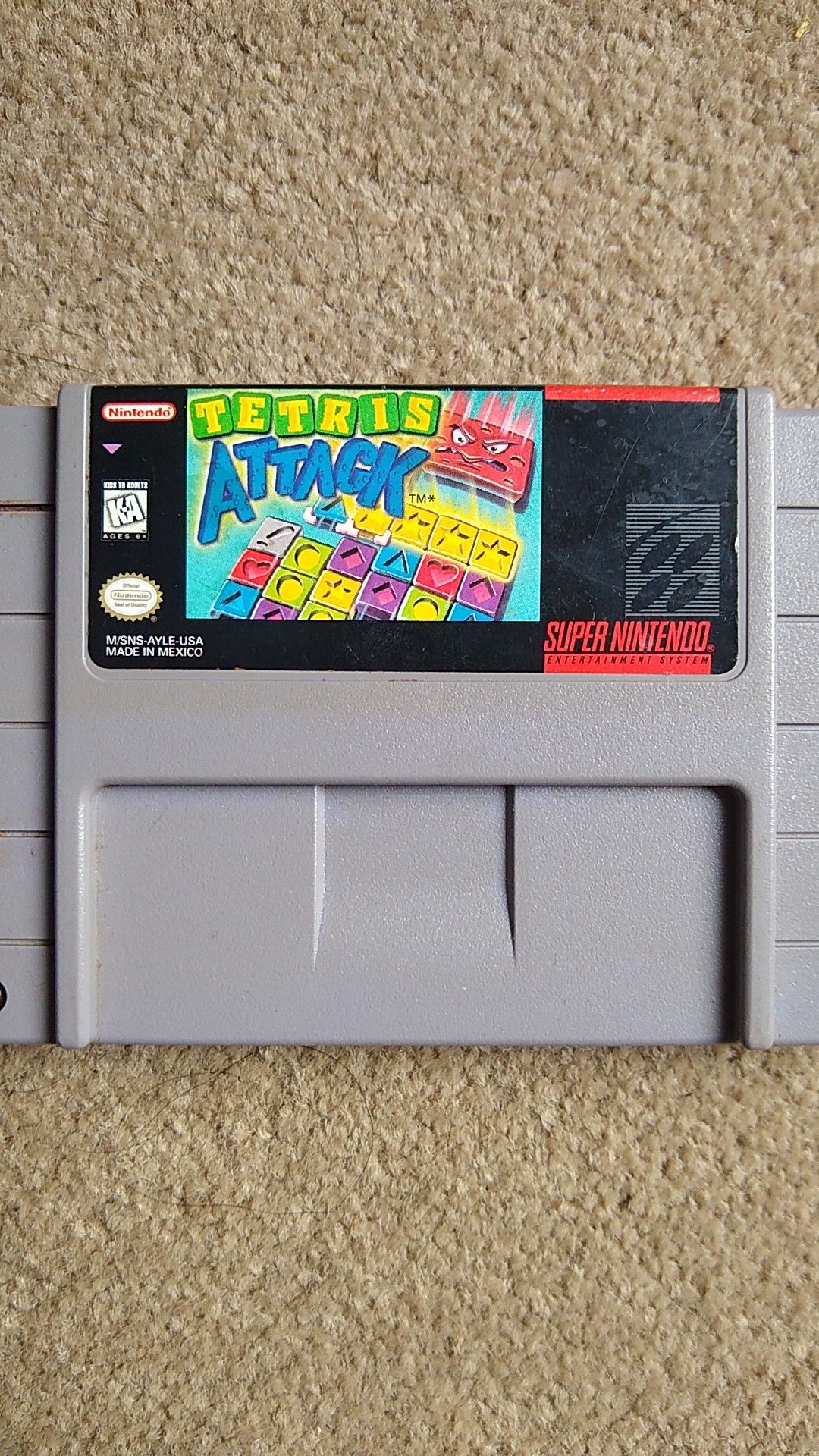 Tetris Attack Super Nintendo (SNES) Authentic