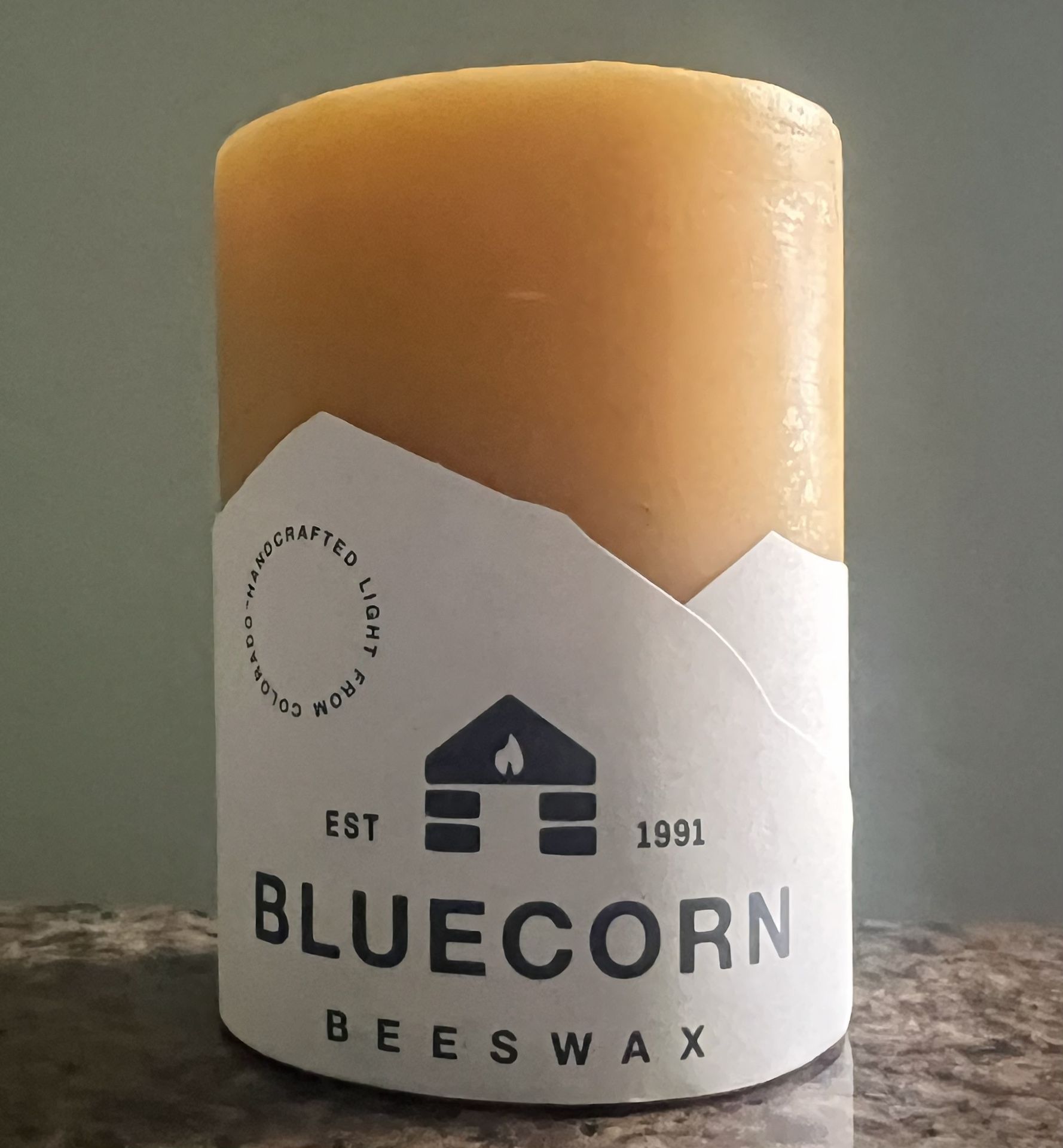 New Bluecorn 3x4 Inch Pure Beeswax Candle