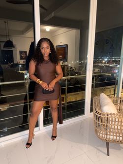 Brown dress size Large