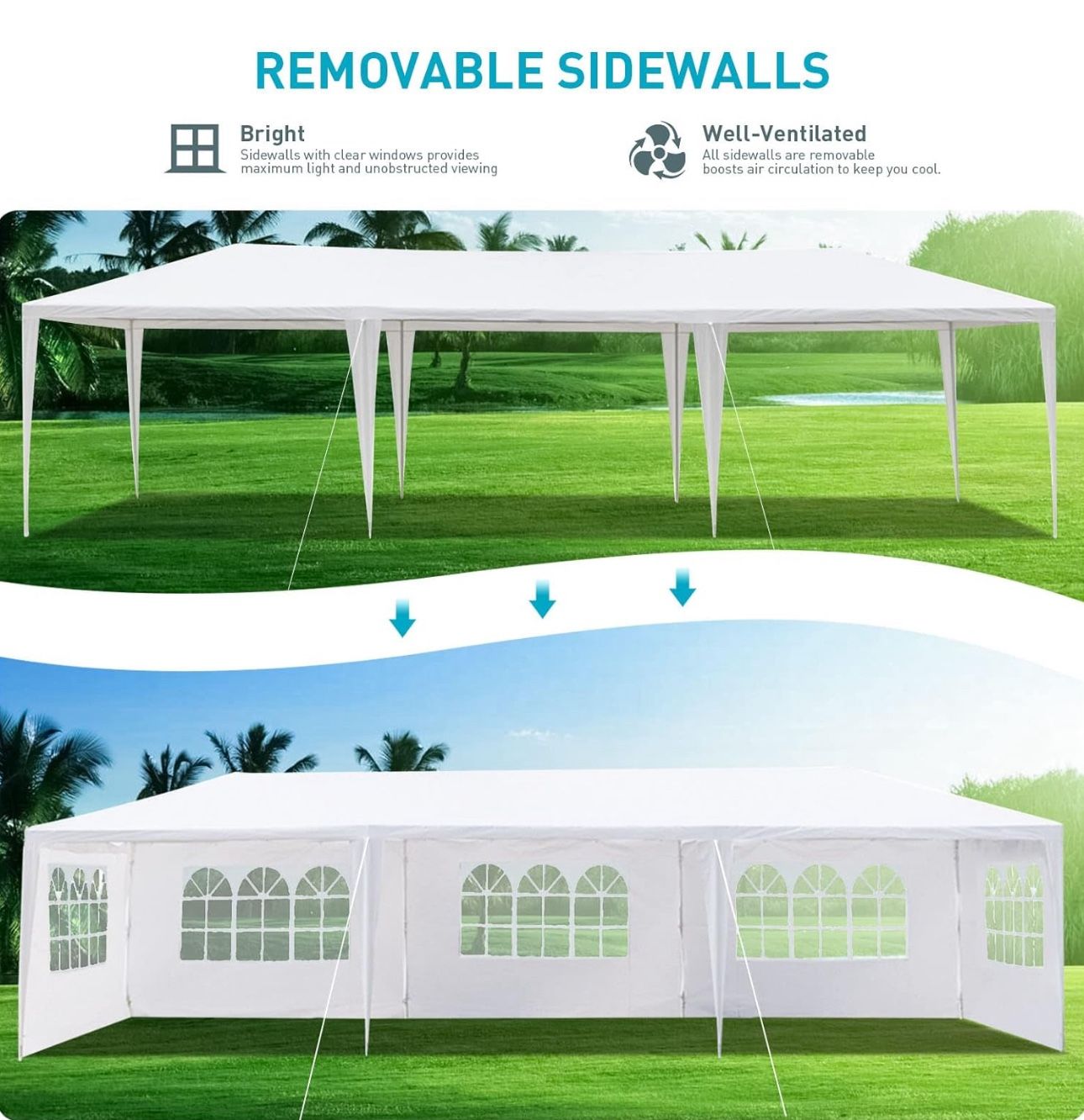 10x30 wedding party tent outdoor canopy teng with 8 side walls white FOR SALE