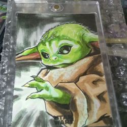 250$ Grogu Star War Art Topps Card