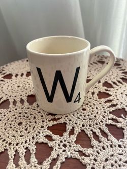Scrabble Letter W Ceramic Coffee Mug