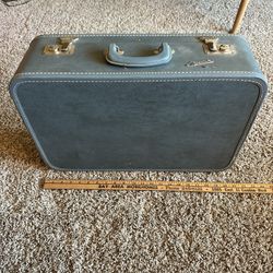 Vintage Monarch Blue Suitcase