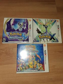 Pokémon 3-Game Bundle (Nintendo 3DS) - Pokémon X, Super Mystery Dungeon, Moon