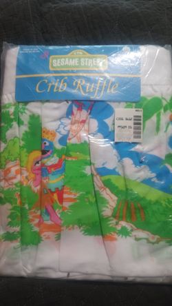Vintage Sesame Street Crib Ruffle 