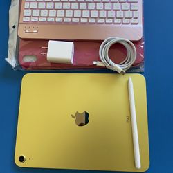 256gb Apple IPad 10th Generation (10.9” Liquid Retina / Latest 2022 model) with pen, keyboard, case & Accessories (warranty 10/ 2024)