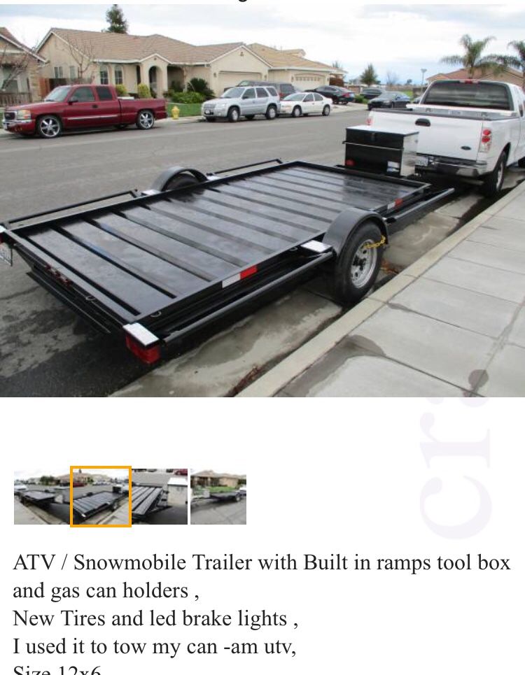 Atv trailer with ramps pink slip in hand