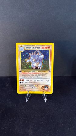 Brock's Rhydon 1st Ed Holo Rare 2/132 Gym Heroes Pokemon Card WOTC LP/NM