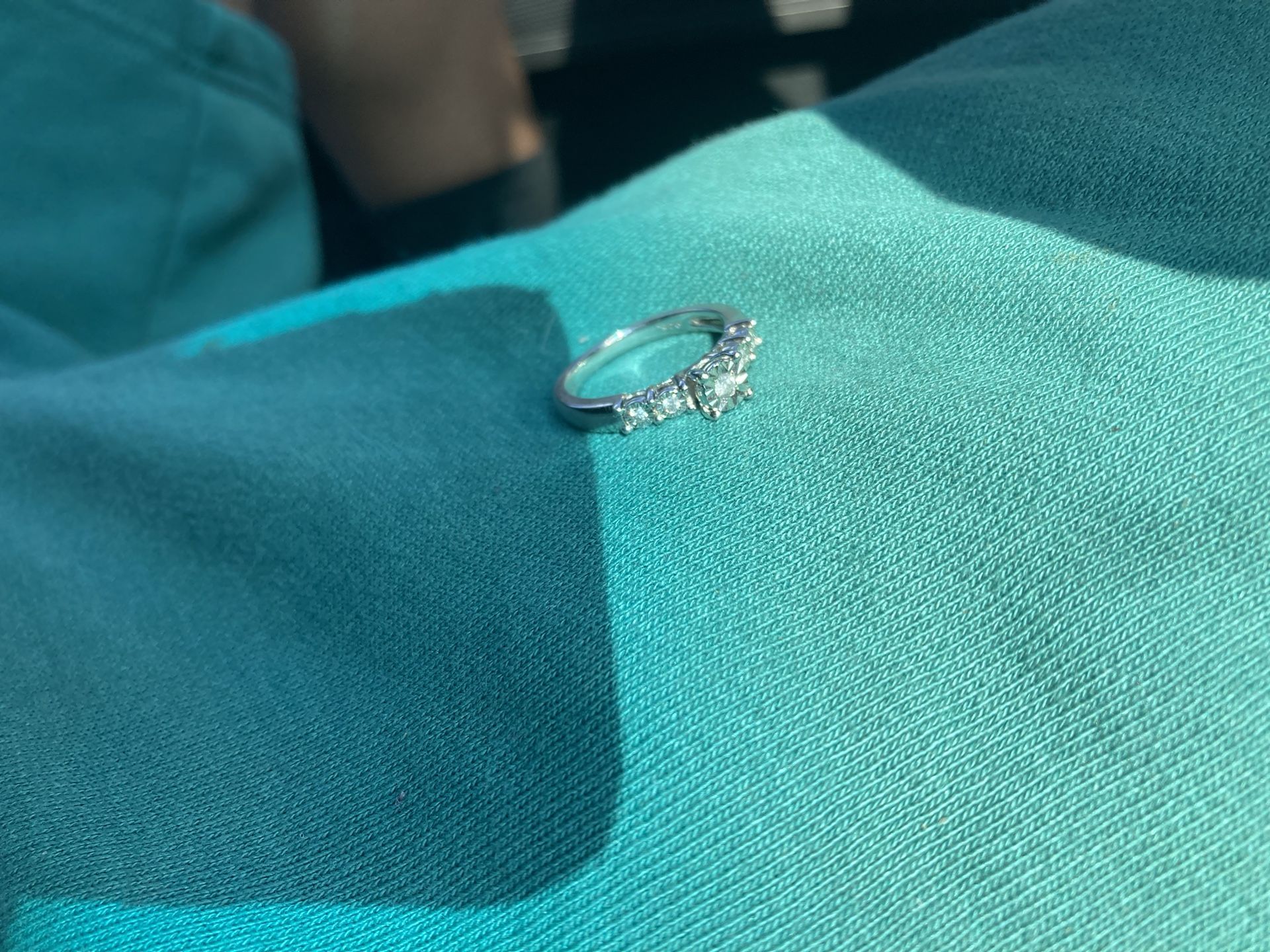 Real Silver Diamond Ring 