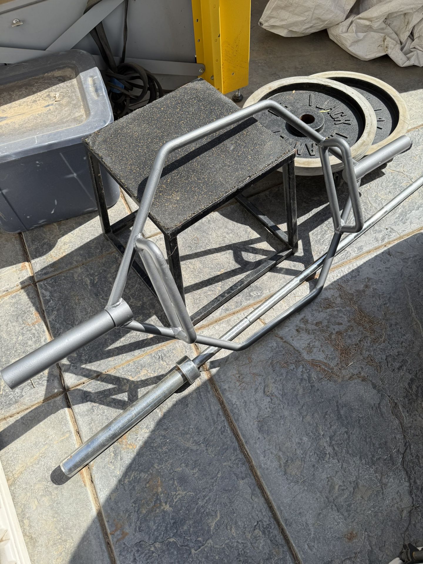 2. (50) Jack LALANNE Olympic 2 inch weights/ (7’) foot Olympic straight bar/one squat bar/one workout stand