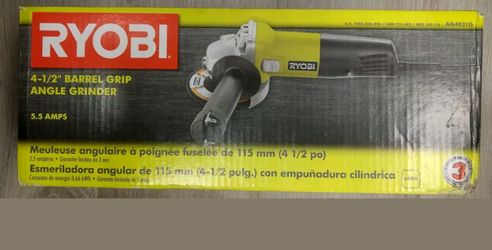 Ryobi 4 1/2 in Corded Angle Grinder Portable Power Tool 120Volt 5.5Amp AG4031G A1