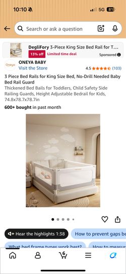 Baby Bed Rail guard for King size