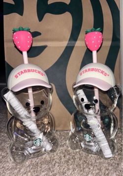New Pink Strawberry Bearista glass cups