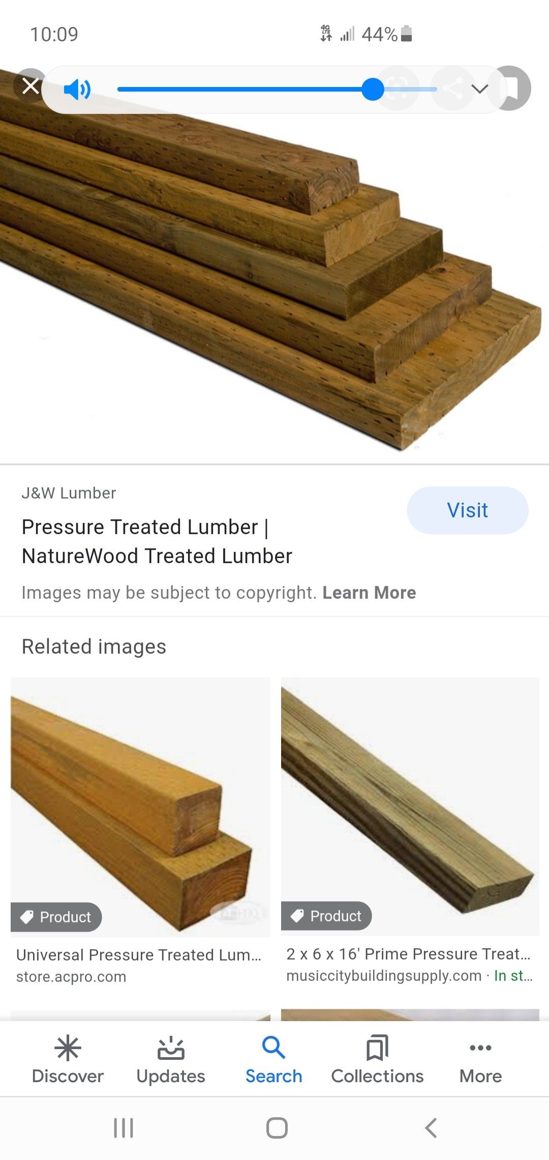 Pressure treated lumber