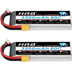 Two HRB 3,300  mAh 60c Batteries