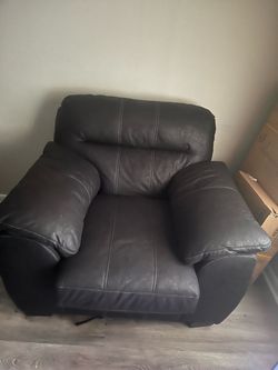 Dark Brown Leather Accent Chair