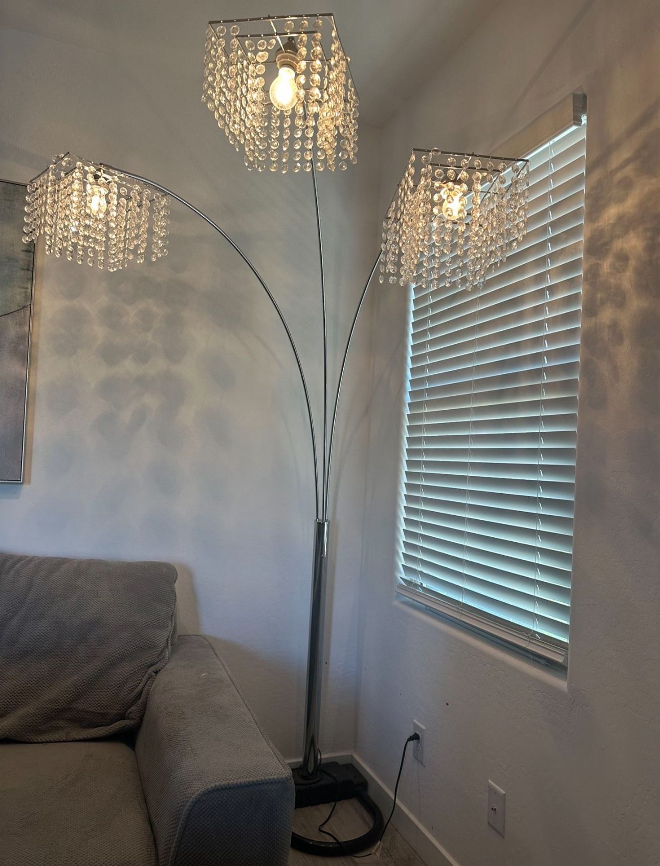 7 foot Crystal standing lamp