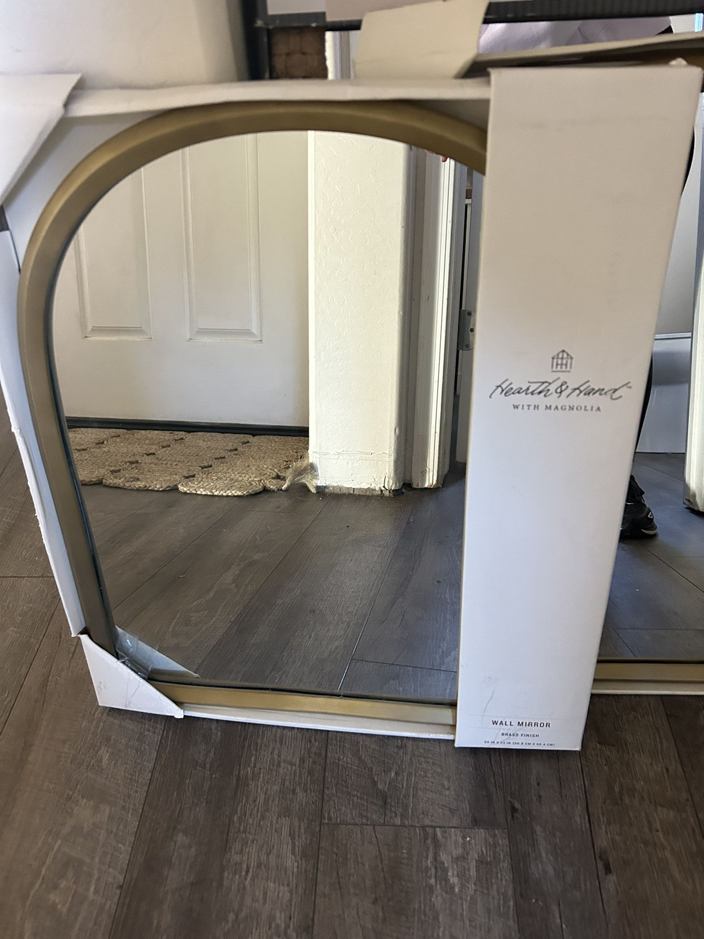 Target Hearth & Hand Magnolia Arched Metal Frame Mirror Brass Finish