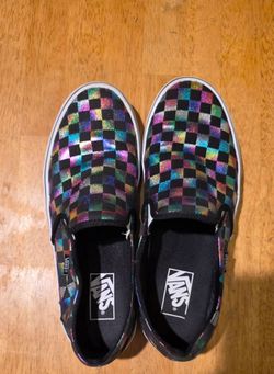 Vans Classic Slip-On Rainbow Checkerboard Sneakers