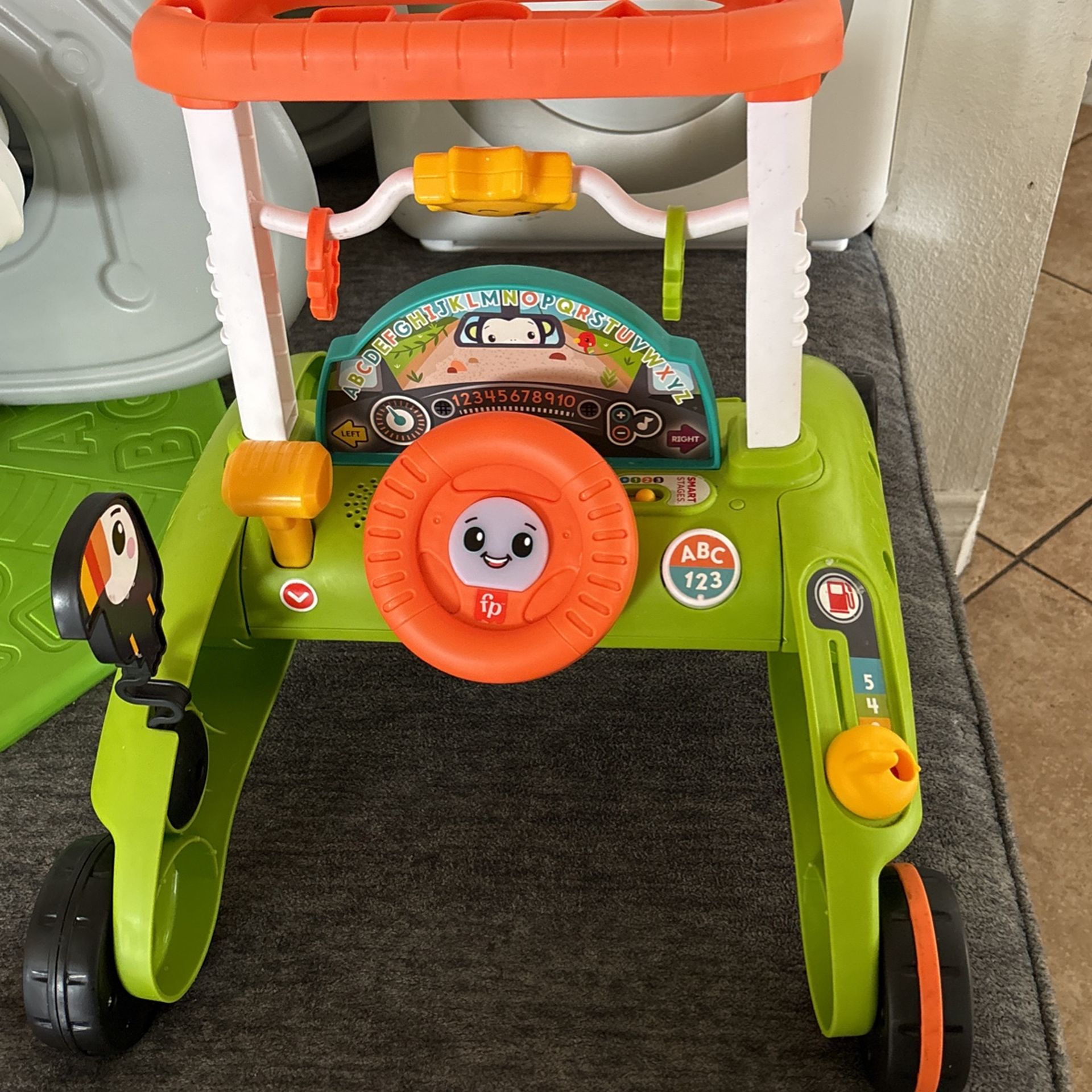 Fisher-Price 2-Sided Steady Speed Tiger Walker Electronic Learning Toy for Infant & Toddler