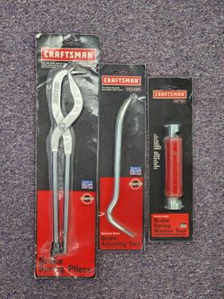 Craftsman Drum Brake Spring Pliers Kit (3pcs): Brake Spring Pliers, Brake Adjusting Tool, & Brake Spring Washer Tool (Brand New In Package)