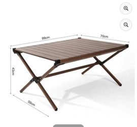 Ozark Trail Aluminum Roll-Top Camping Table, Dark Brown