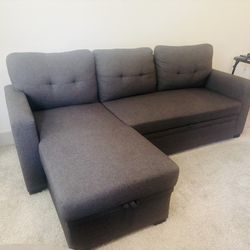 Devion Furniture L-shaped, Pull Out Sleeper W/Storage Chassis