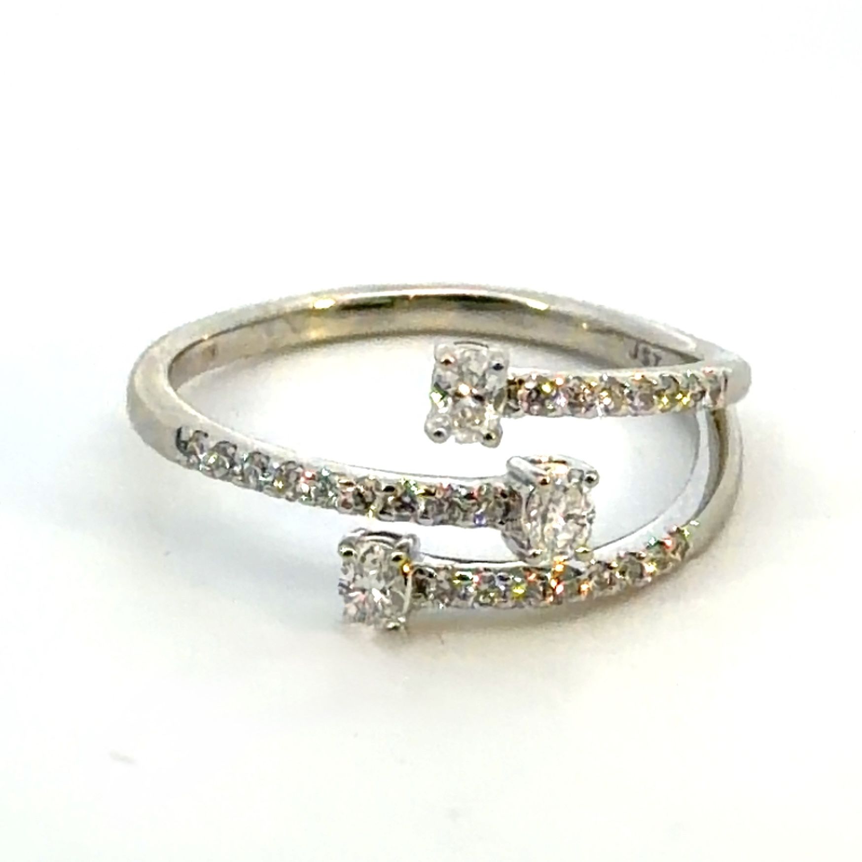 Woman’s Ladies 10k White Gold Diamond Wrap Ring Size 9 GP3126134