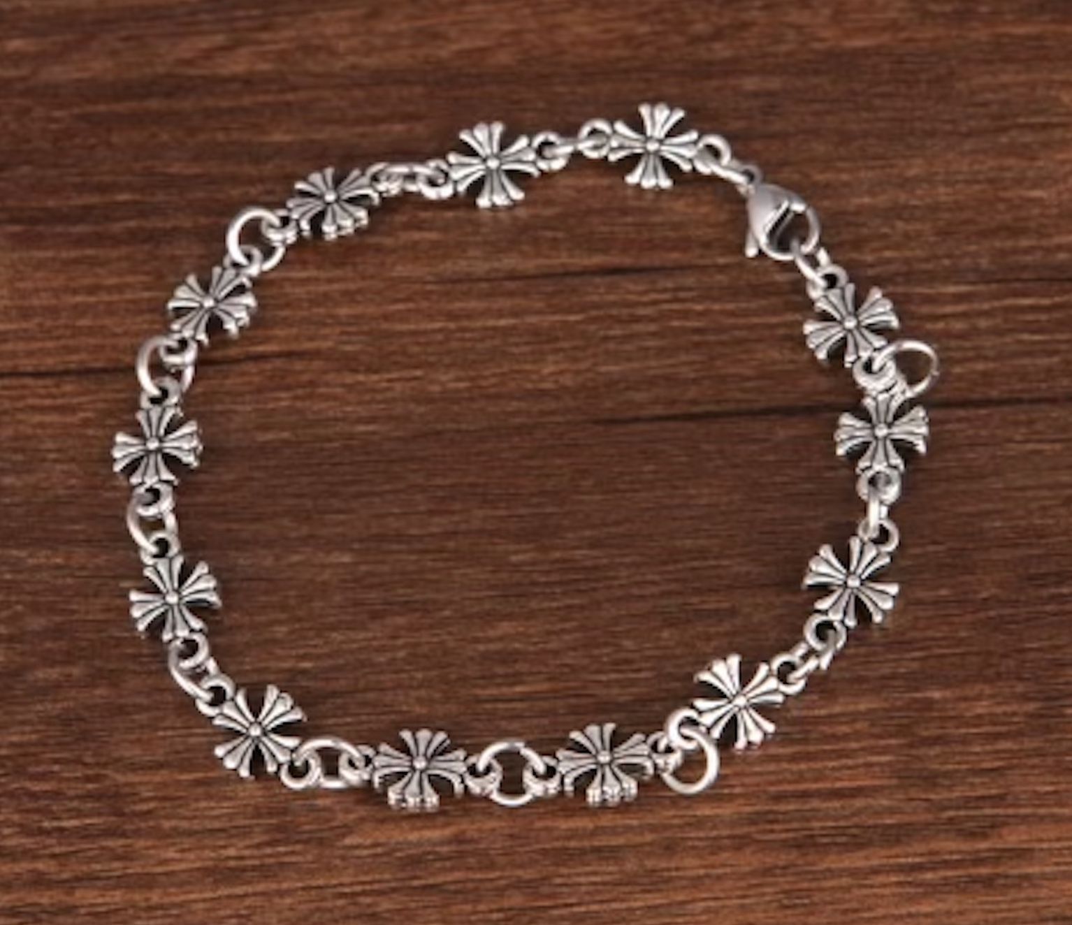 Chrome Silver Cross/Hearts/Star Men Chain Bracelet Trapstar G Streetwear mm6 CH Bangle