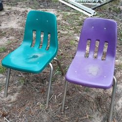 Sturdy Purple Steel-frame Student Adult Desk Chair 