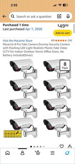 8-Pack Dummy/Fake Security Cameras