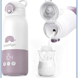 Portable Baby Bottle Warmer for Travel, Milk Purple &amp; White 