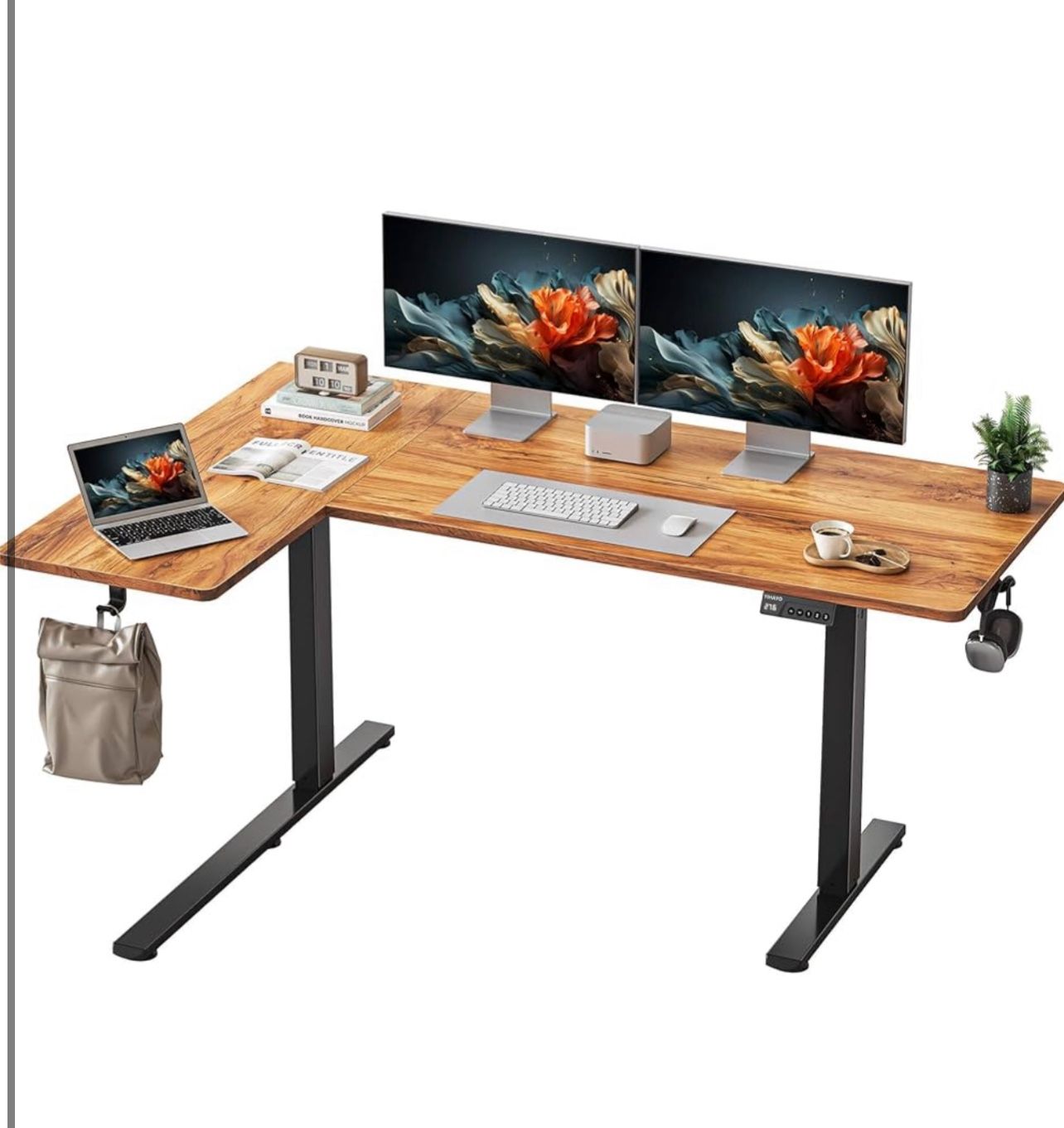 Brand New In The Box- YIHAYO Reversiable L-Shaped Electric Standing Desk, 59 Inches Stand Up Corner Desk, Sit and Stand Up for Work Office Home, Ergon