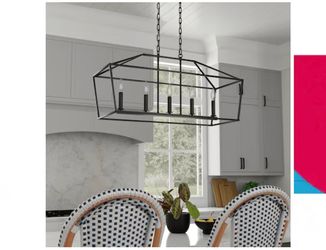 Allen +roth lane 5- light linear chandelier matte black