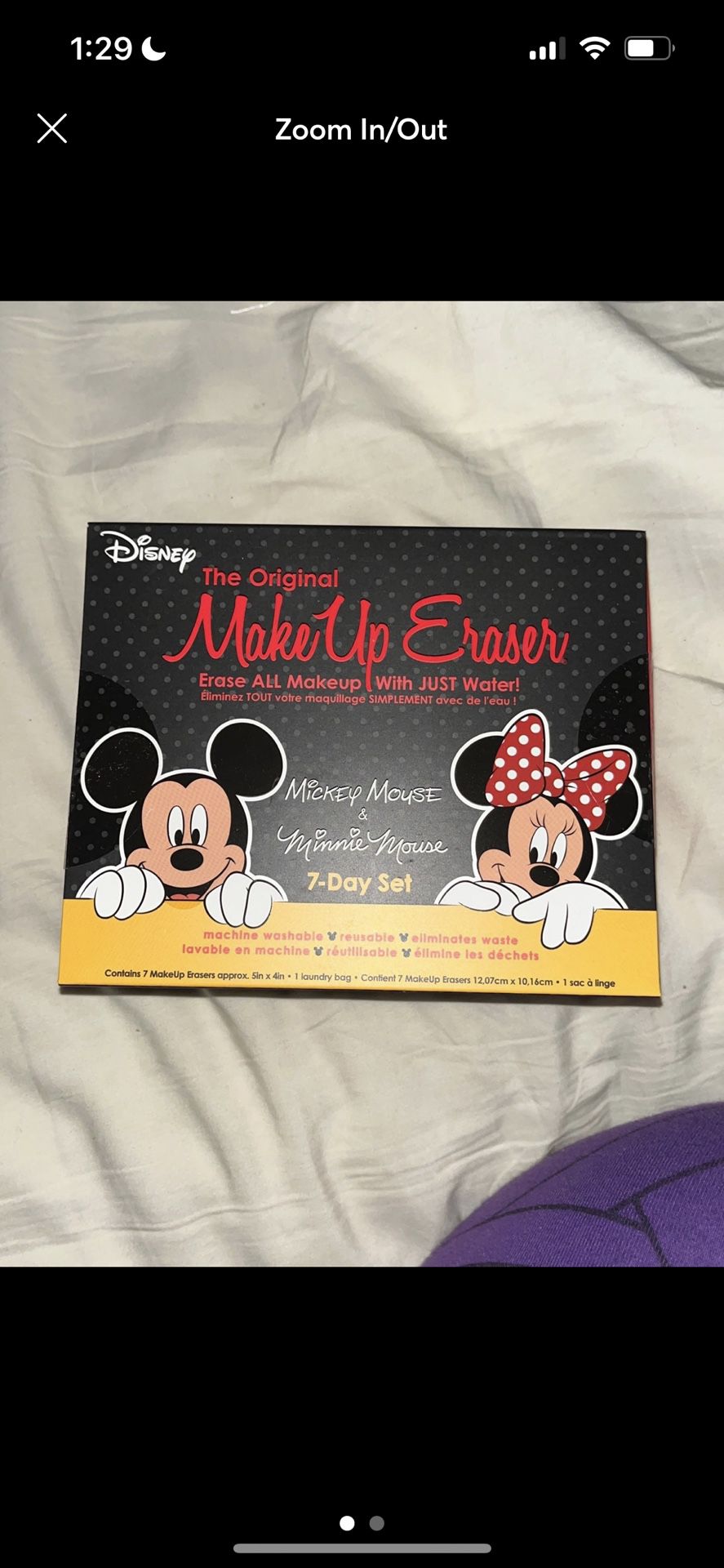 Disney Makeup eraser Mickey and Minnie Mouse 7 Day set