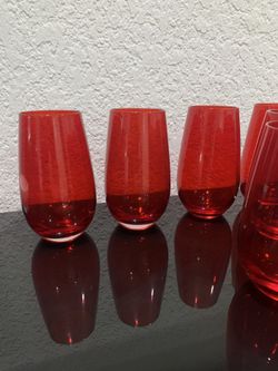 Red  Crystal Glasses