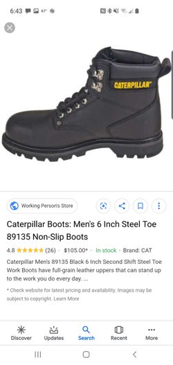 NEW CAT WORK STEEL TOE BOOTS SIZE 12 WIDE